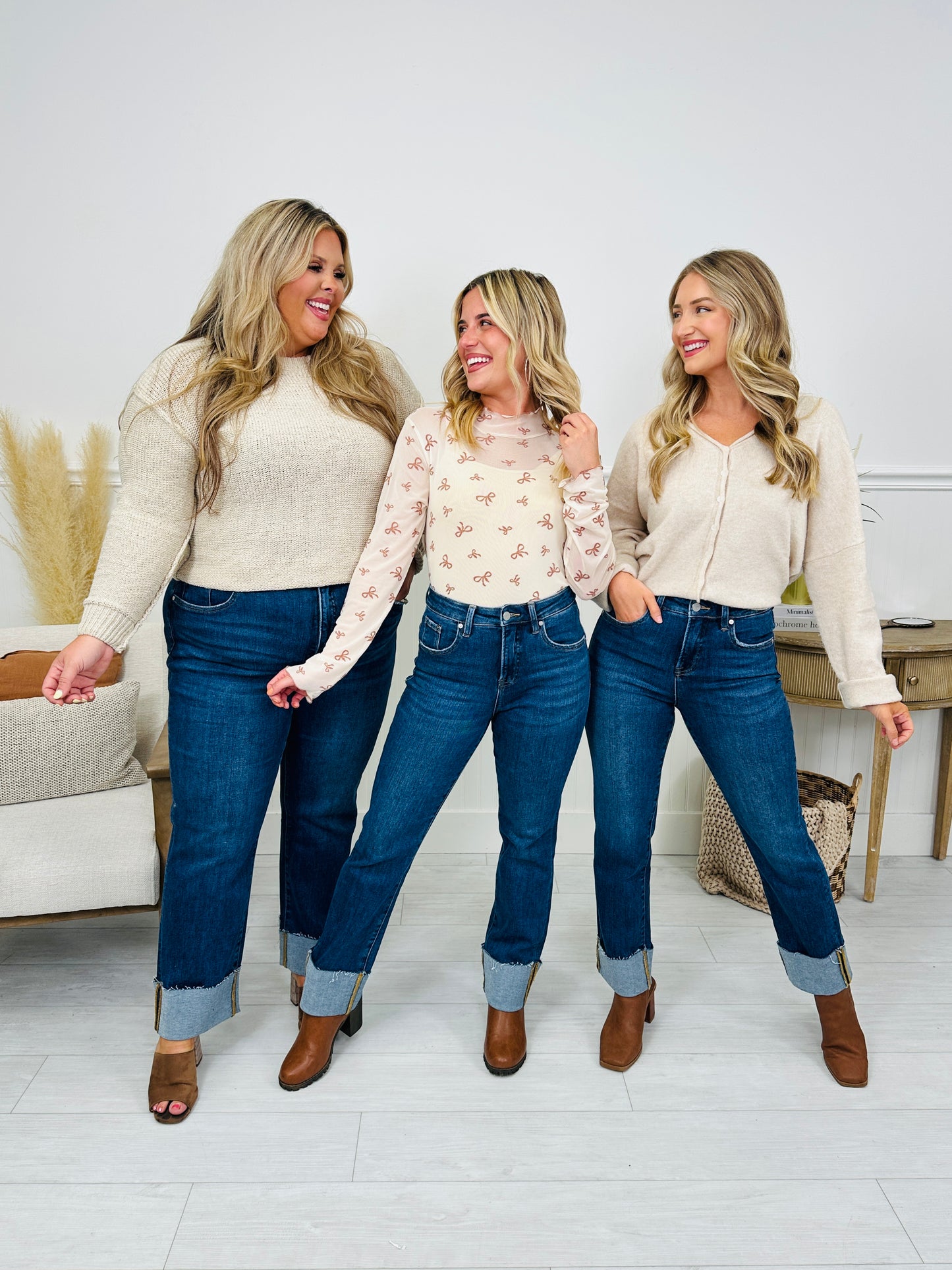 Stay Cuffed Tummy Control Mom Jeans