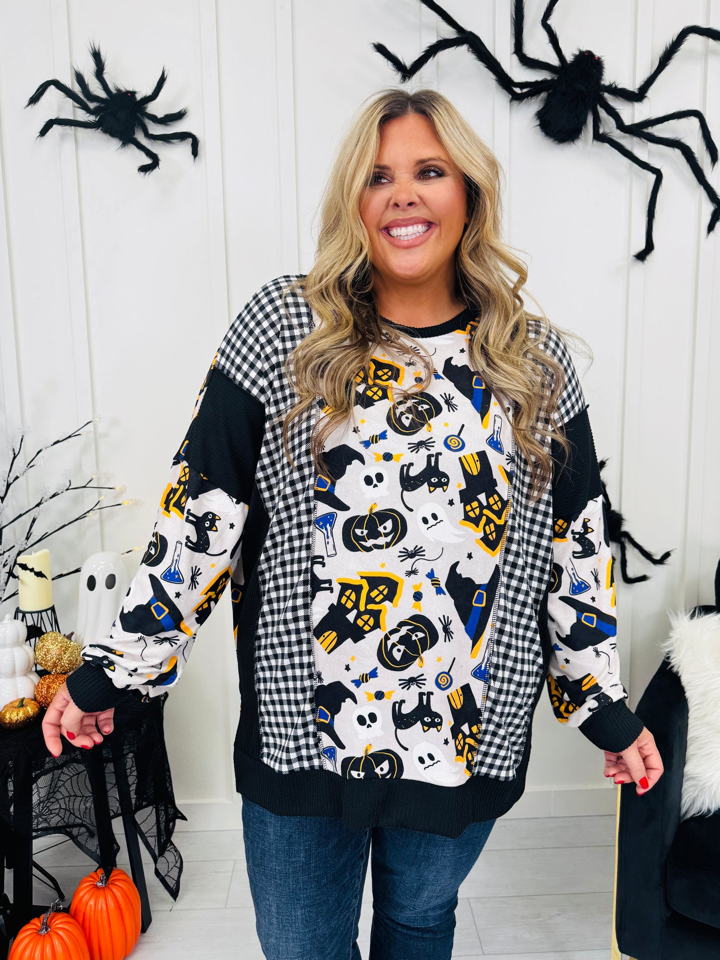 All Things Spooky Top In Haunted House Print