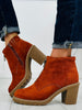Midnight Zip Booties In Rust