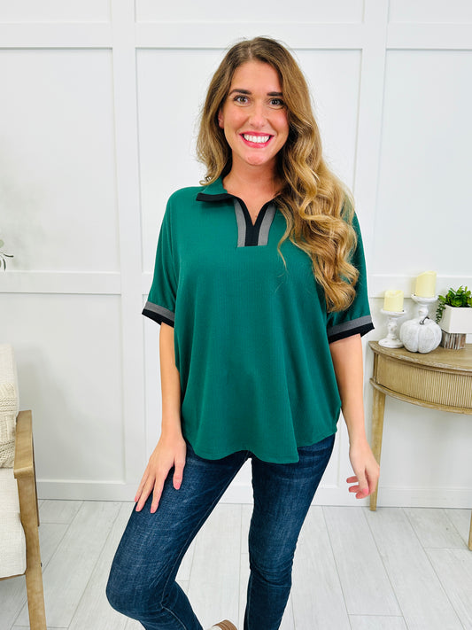 Country Club Chic Top In Palm Green