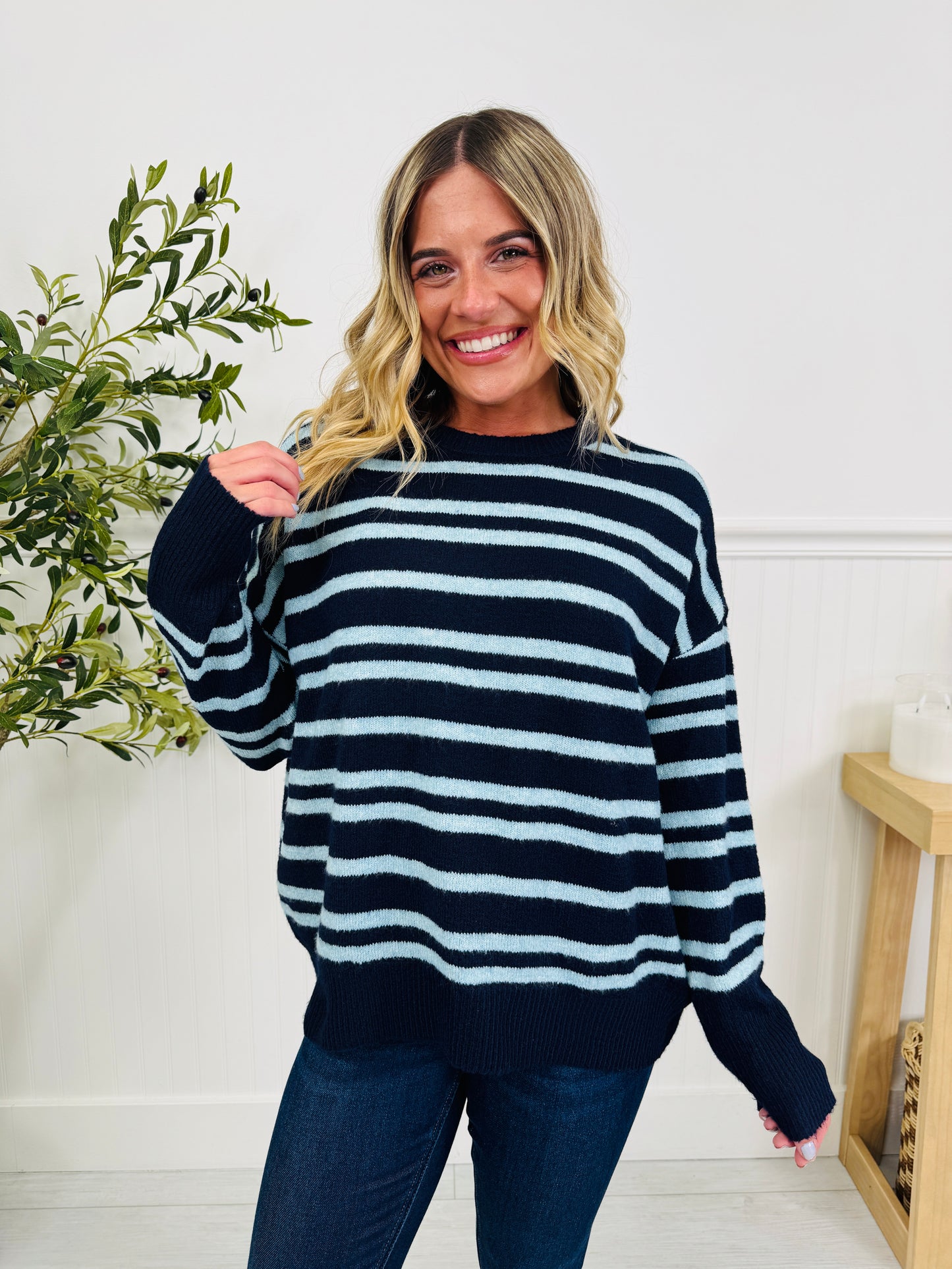 Soft Seasons Sweater In Navy