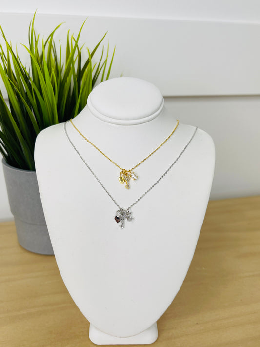 Unlock My Love Charm Necklace- Multiple Colors!