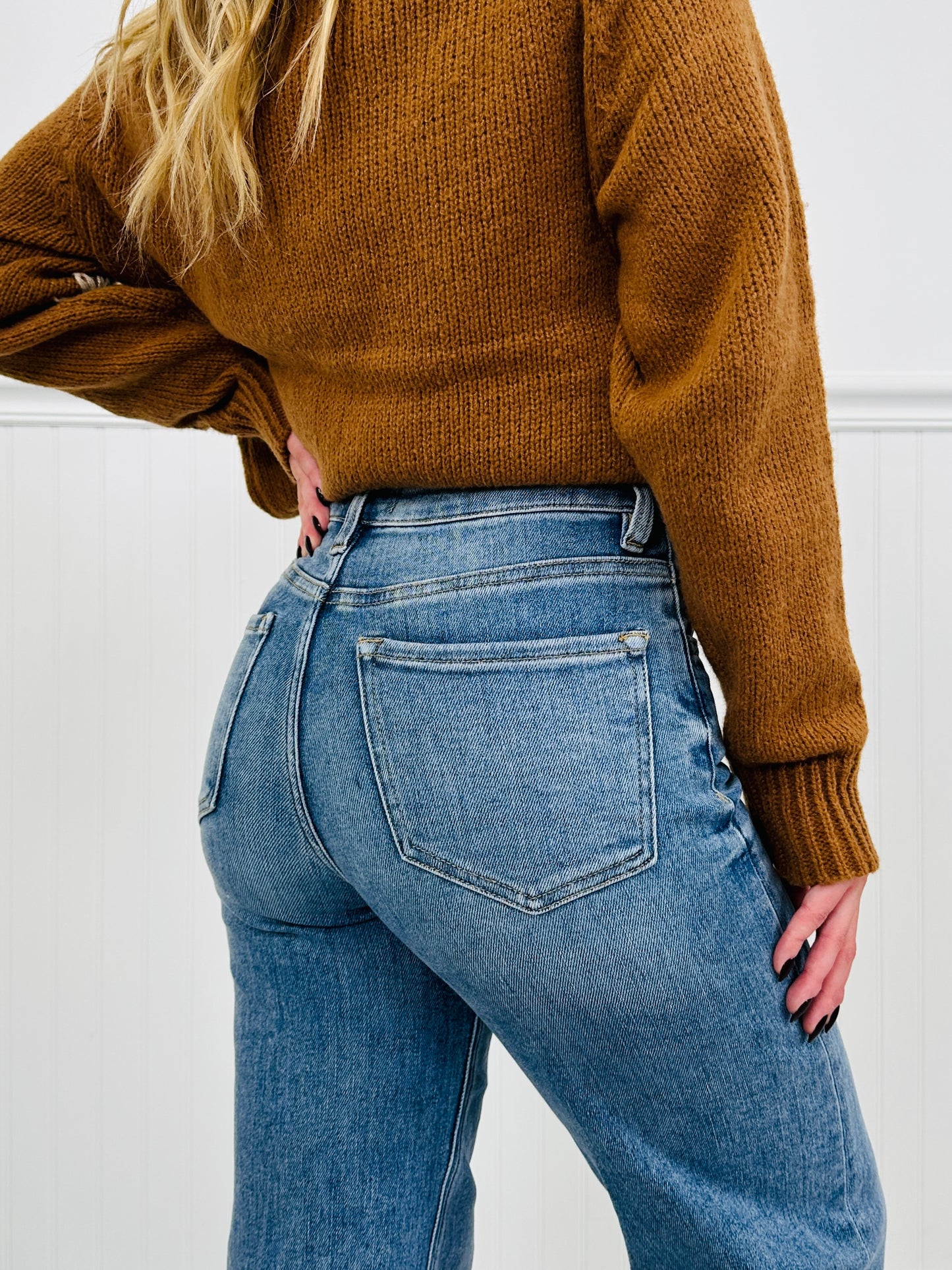 Push Your Buttons Tummy Control Wide Leg Jeans