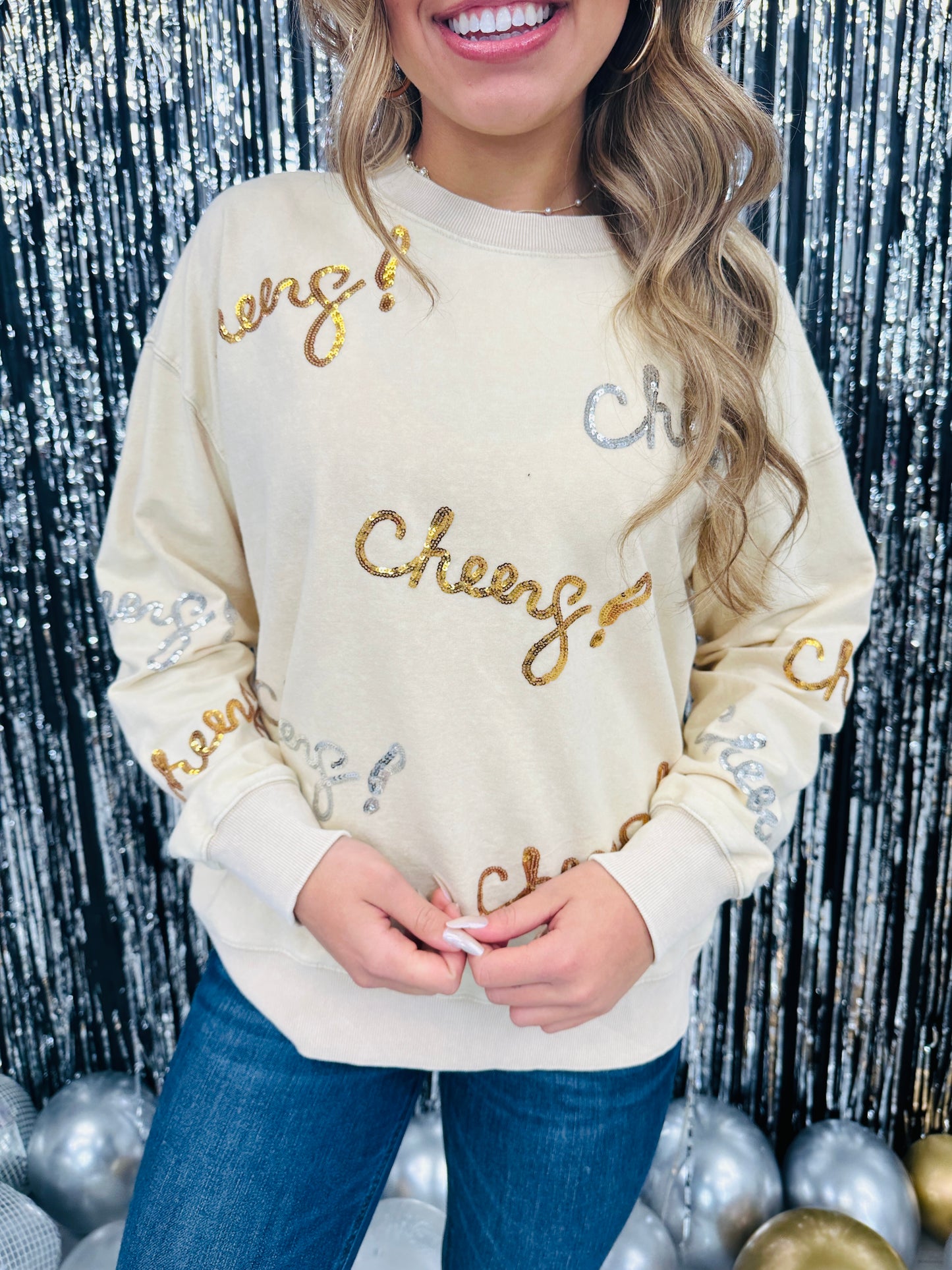 REG/CURVY Sparkling Cheers Sweatshirt- Multiple Colors!