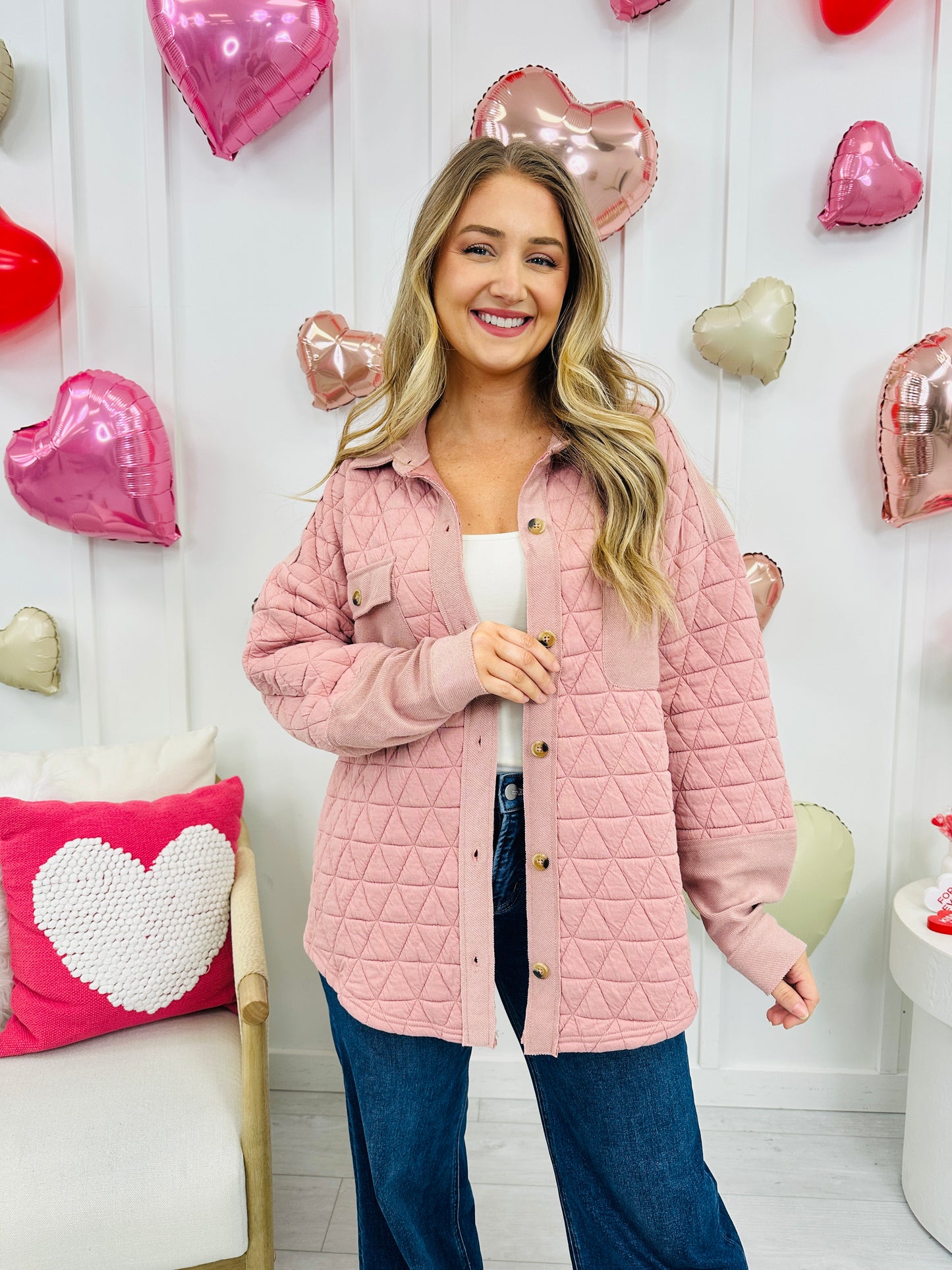 Edge Out Shacket in Blush