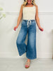 Stretch Your Limits Tummy Control Cropped Wide Leg Jeans