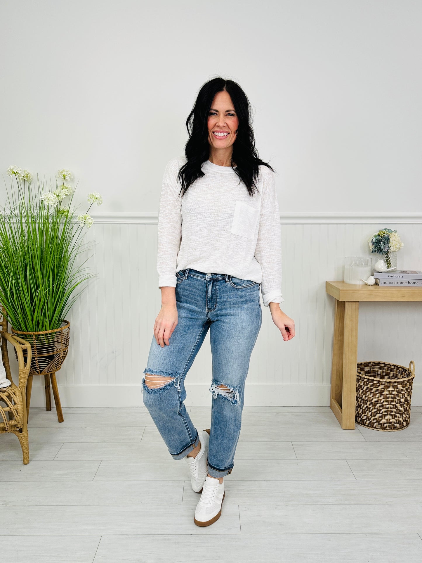 Judy Blue Spring Fling Boyfriend Jeans