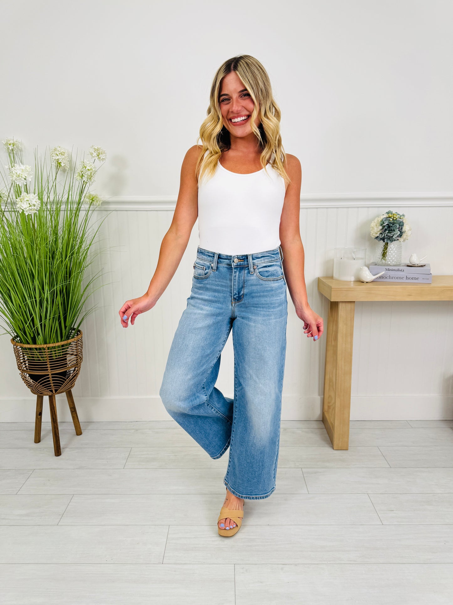 Judy Blue Keep It Simple Ankle Wide Jeans