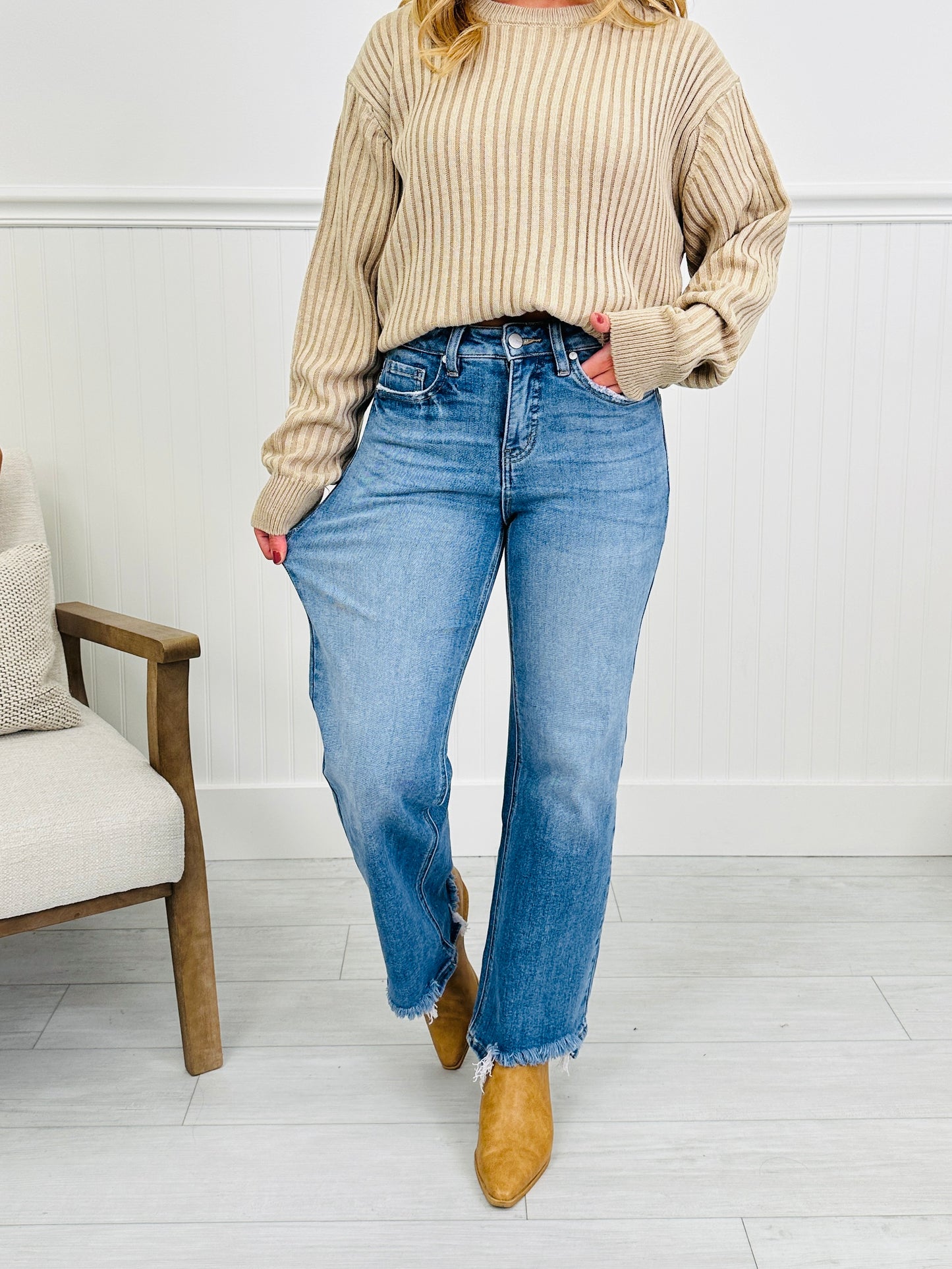 Fashionably Late Straight Tummy Control Jeans