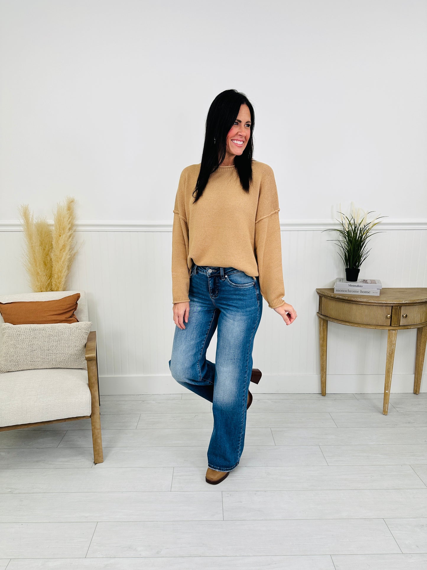 Just Four You Tummy Control Wide Leg Jeans in Four Inseams