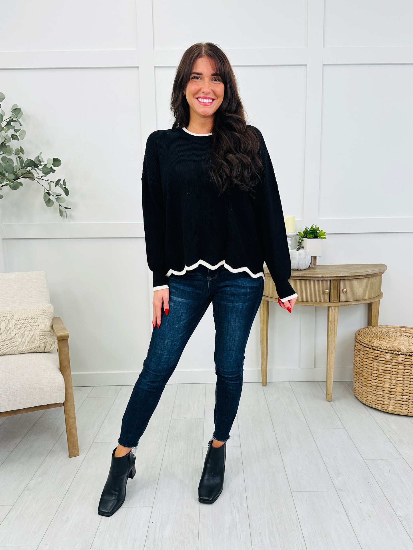Contoured Comfort Sweater in Black