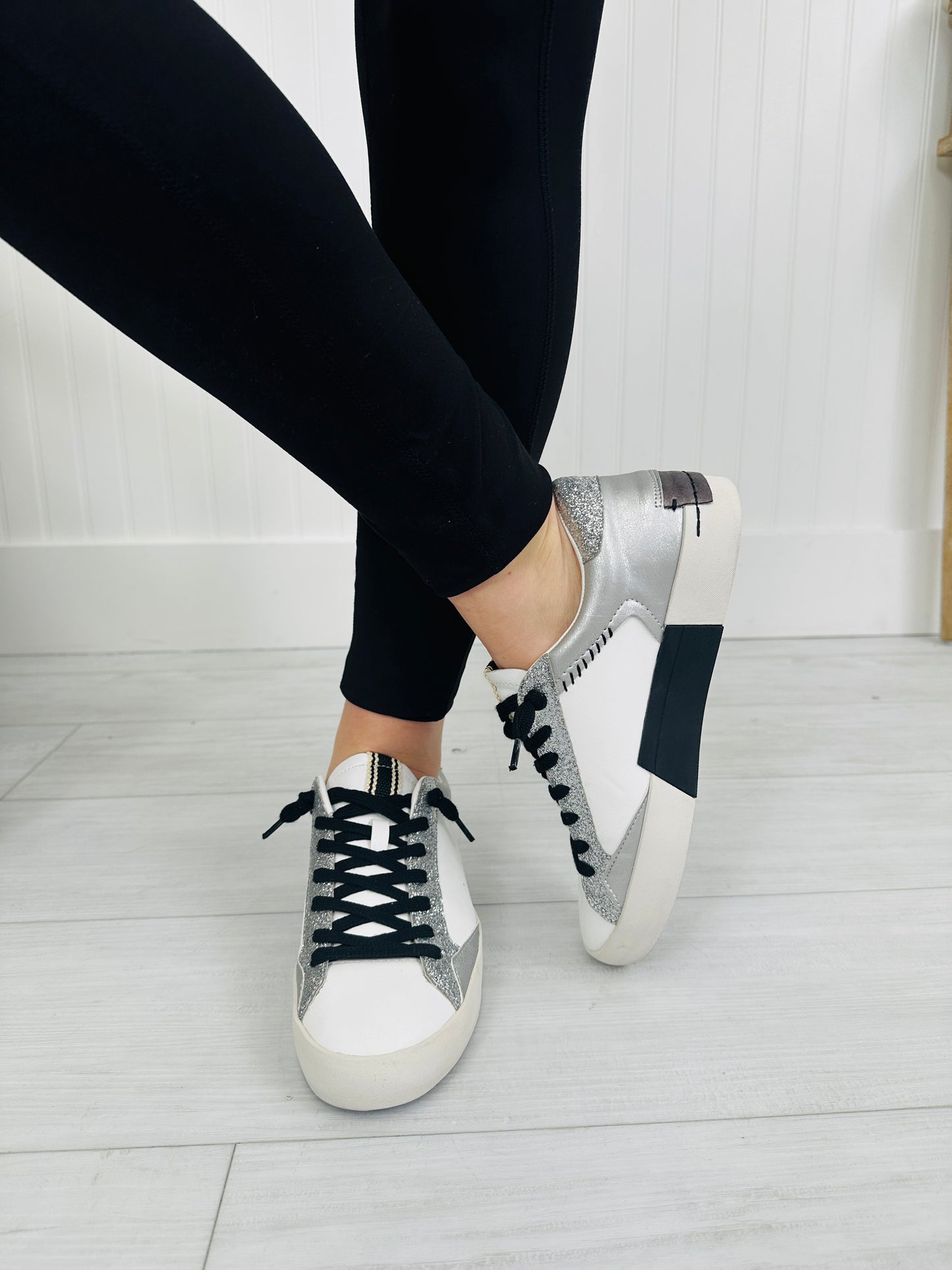 Shimmer Street Sneakers in Silver Glitter