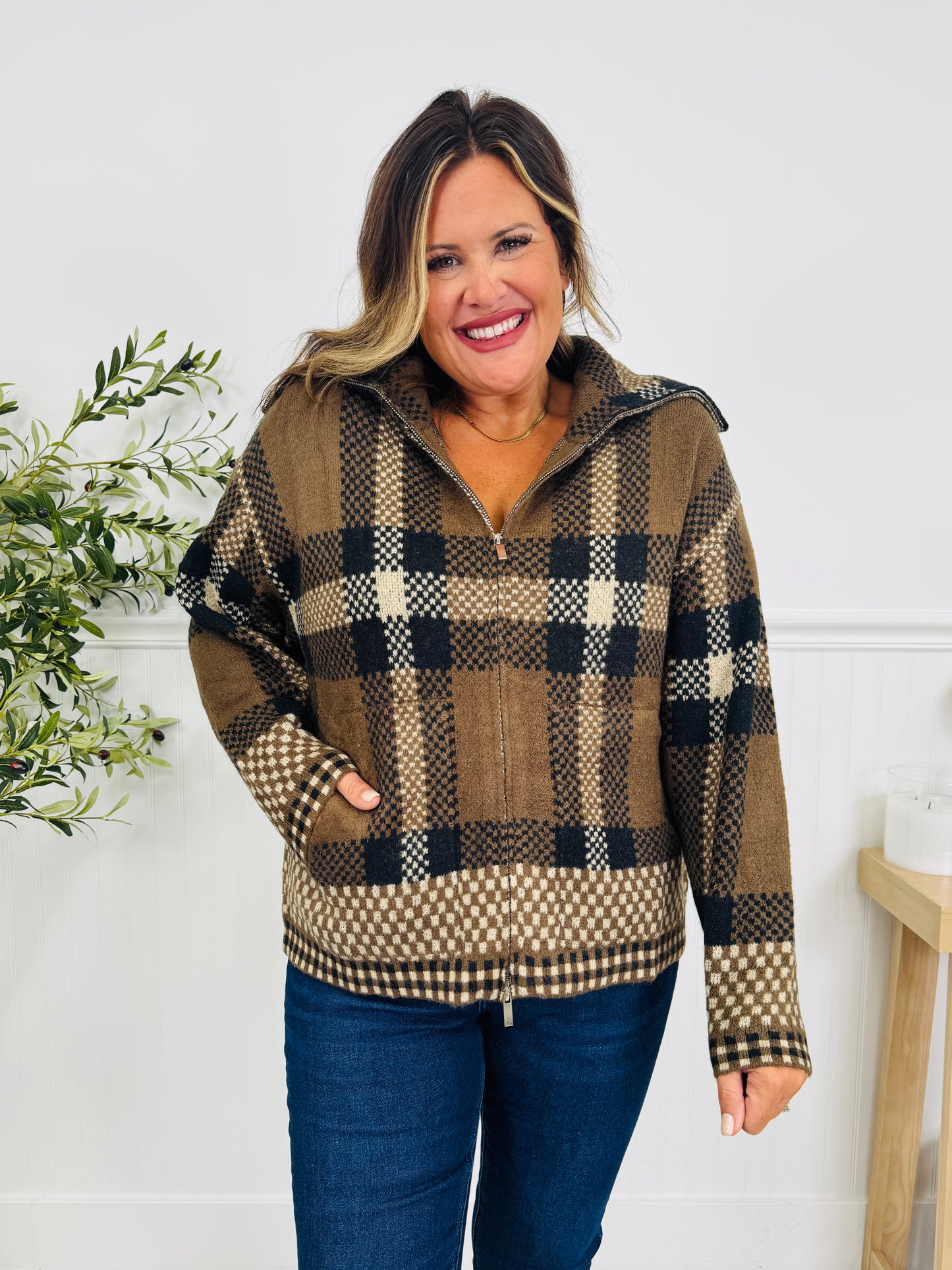 Plaid With A Purpose Sweater Jacket