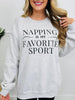 Napping Is My Favorite Sport Graphic Crewneck Sweatshirt