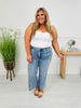 Front and Center Tummy Control Cropped Wide Leg Jeans