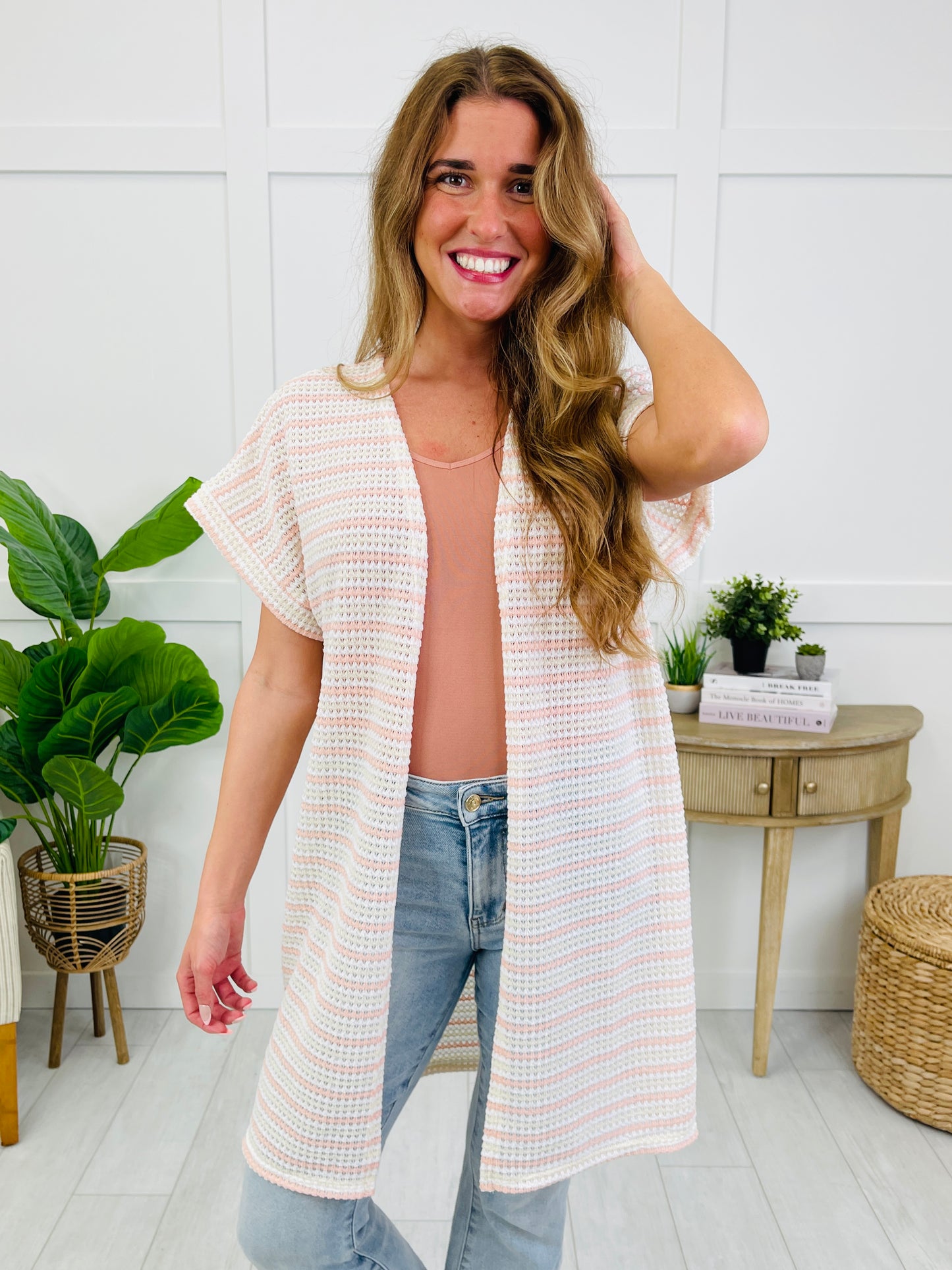 Earn Those Stripes Cardigan In Pink
