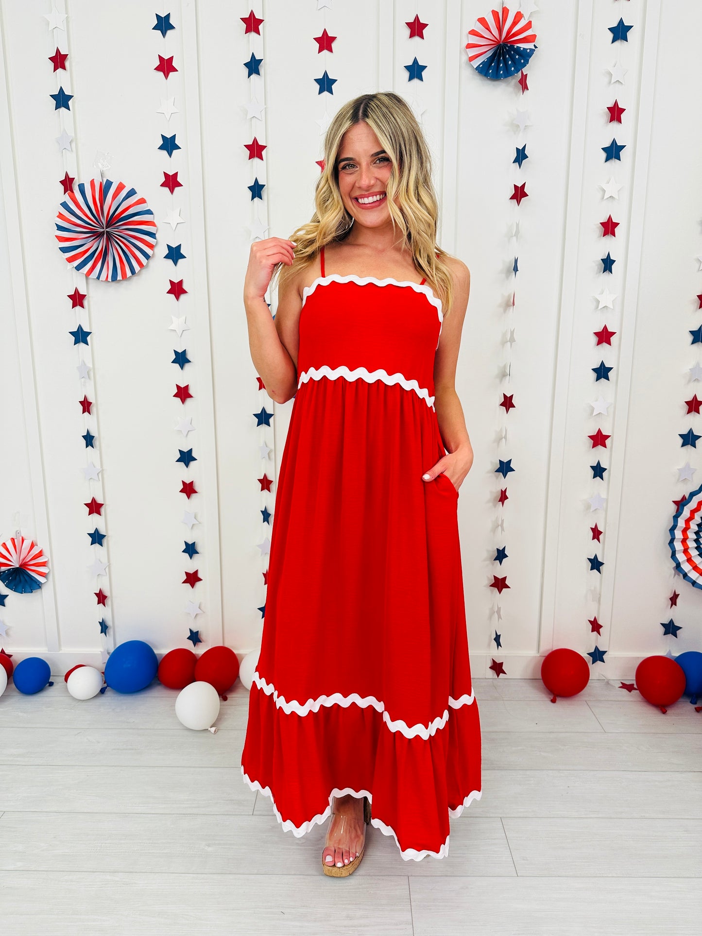 maxi dress event Firework Finale Maxi Dress in Multiple Colors | Color: Red