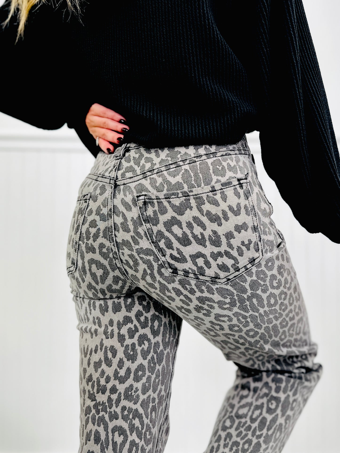 Wild Thing Tummy Control Grey Leopard Jeans