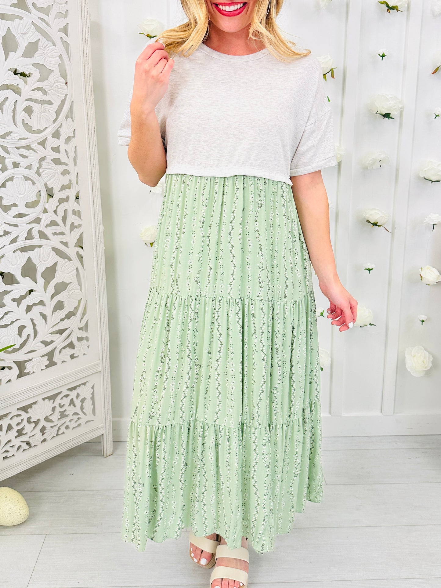 Meadow Mist Dress In Sage