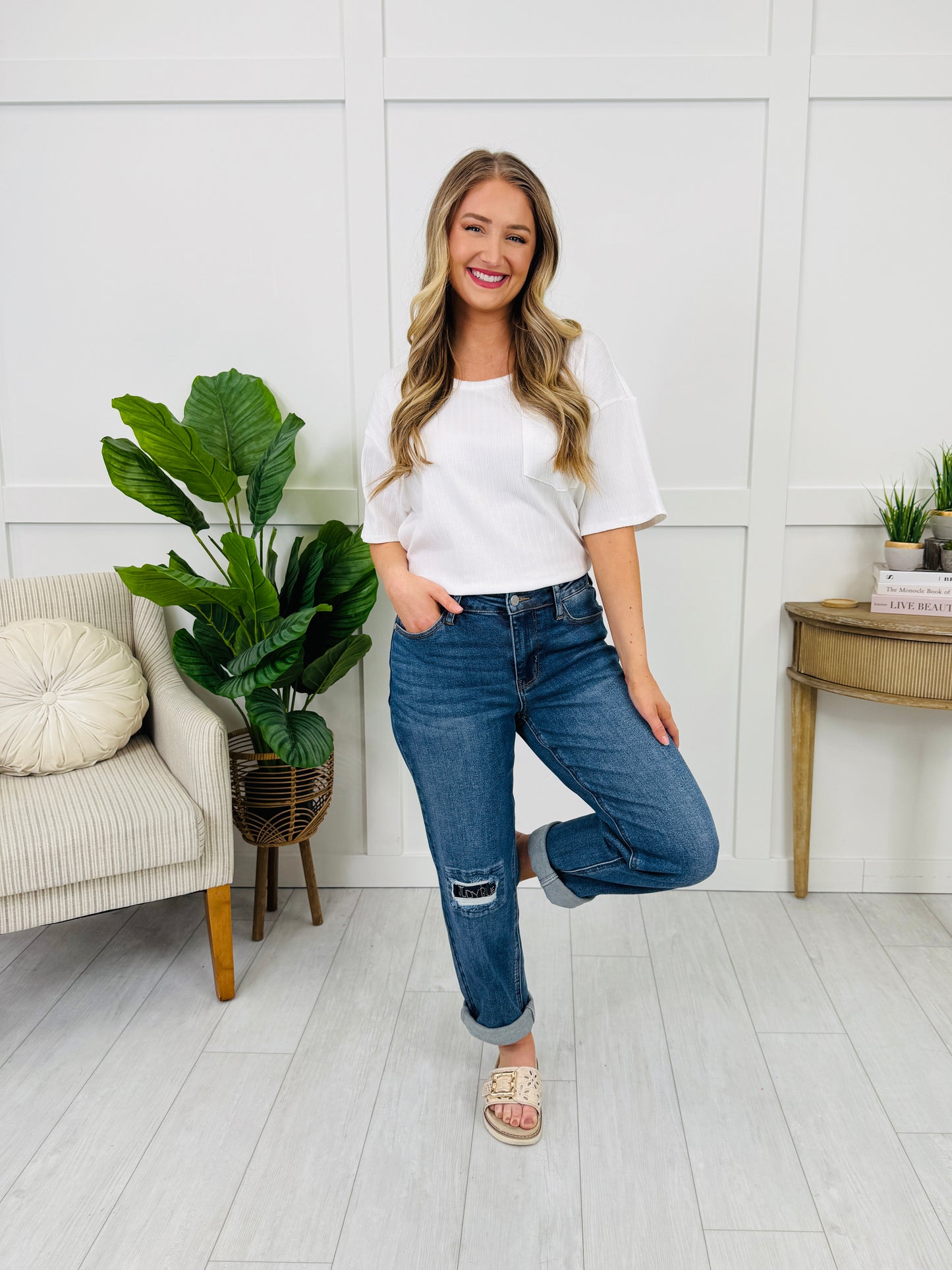 Judy Blue Patch Perfect Boyfriend Jeans