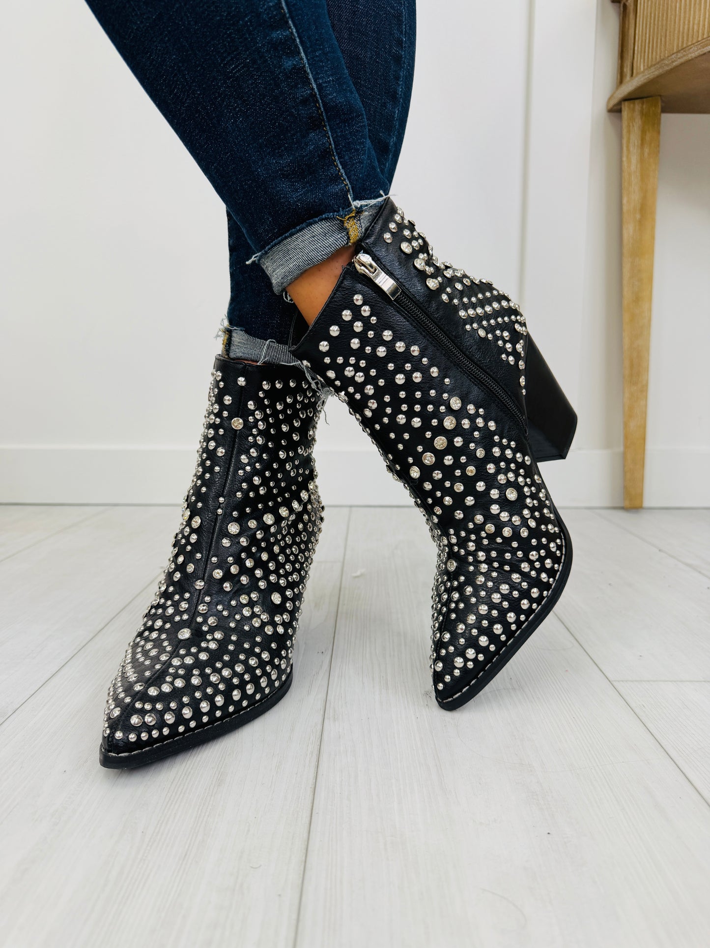 Dance With A Sparkle Booties In Black