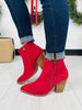 Downtown Days Booties In Dark Red