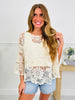 Sunflower Stitch Top In Beige
