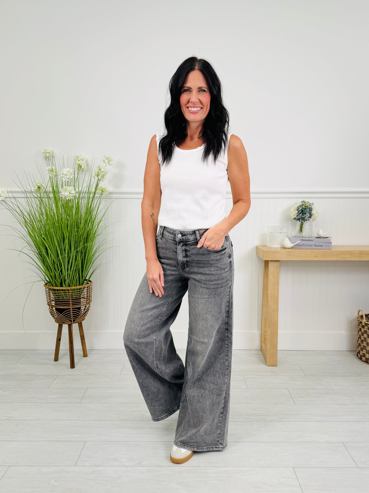 Judy Blue Smoke Show Palazzo Wide Leg Jeans