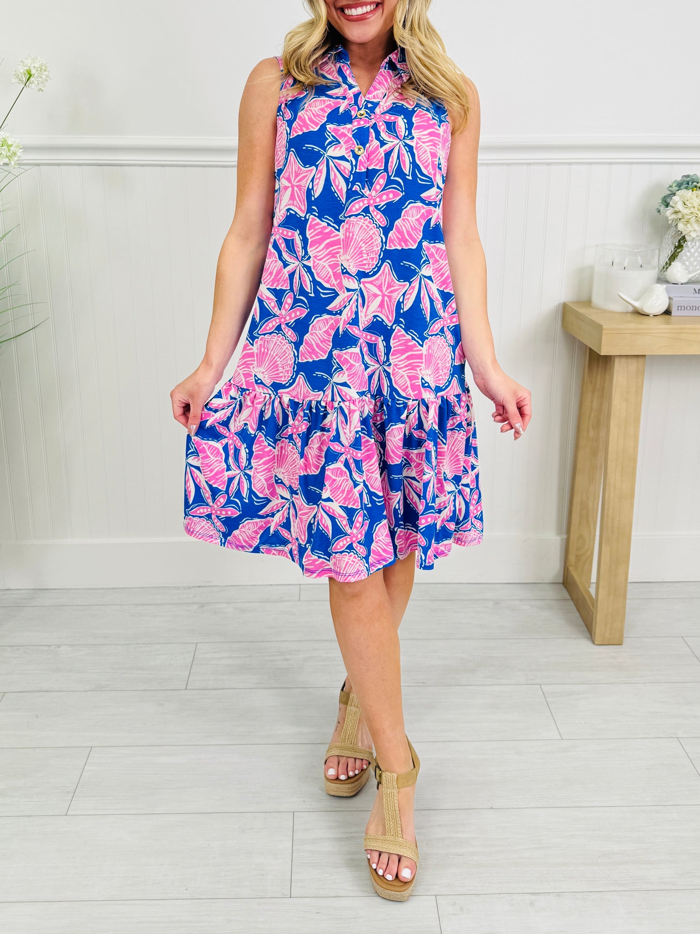 The Gone Coastal Dress In Cape Cod Print