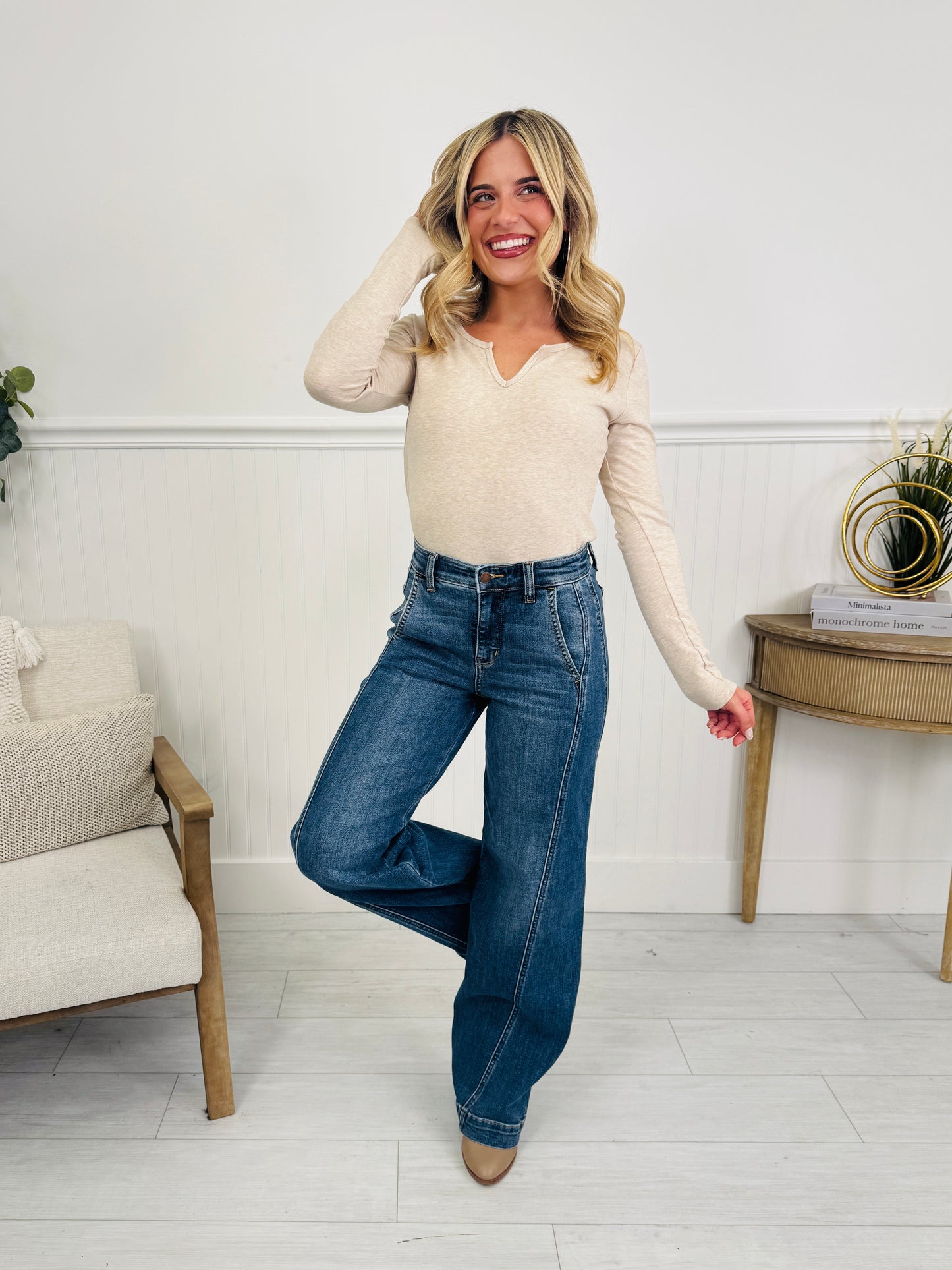 Judy Blue Downtown Dream Wide Leg Trouser Jeans