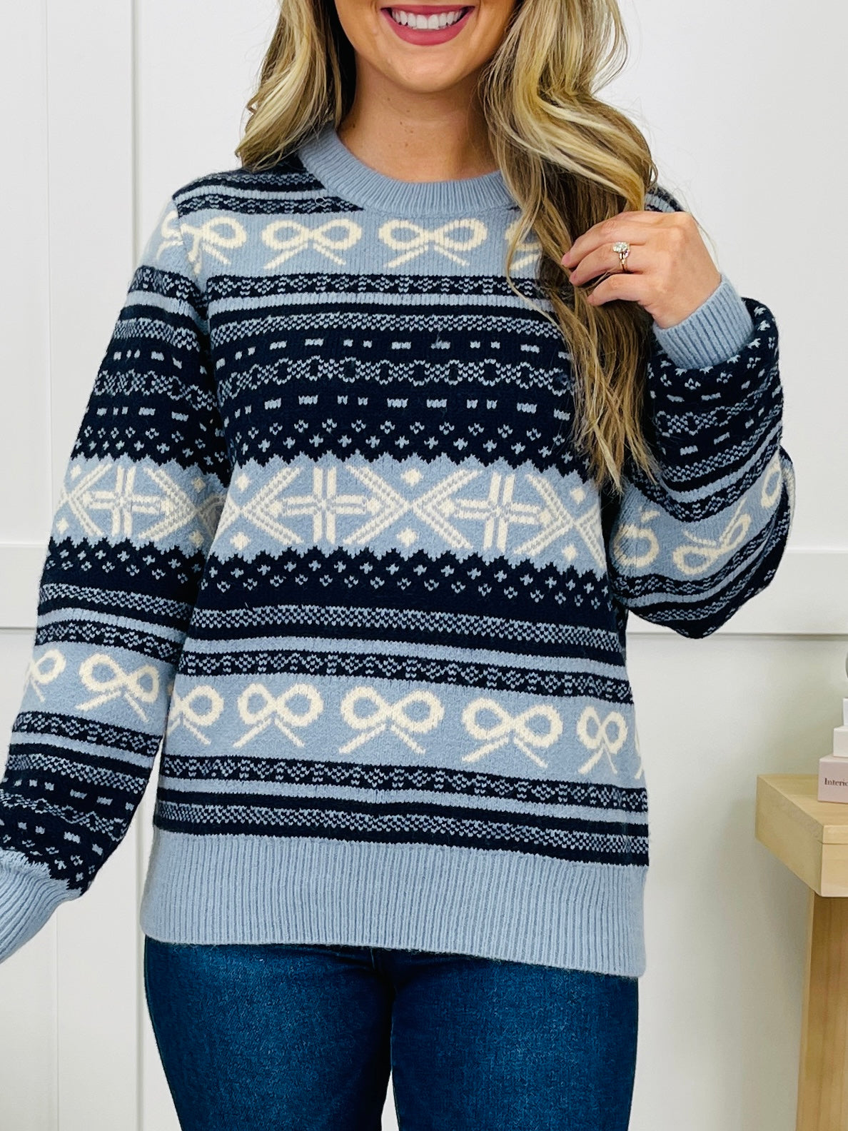 Hearts In The Static Sweater in Navy