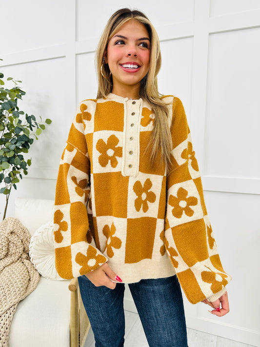 Checkerboard Blossom Sweater