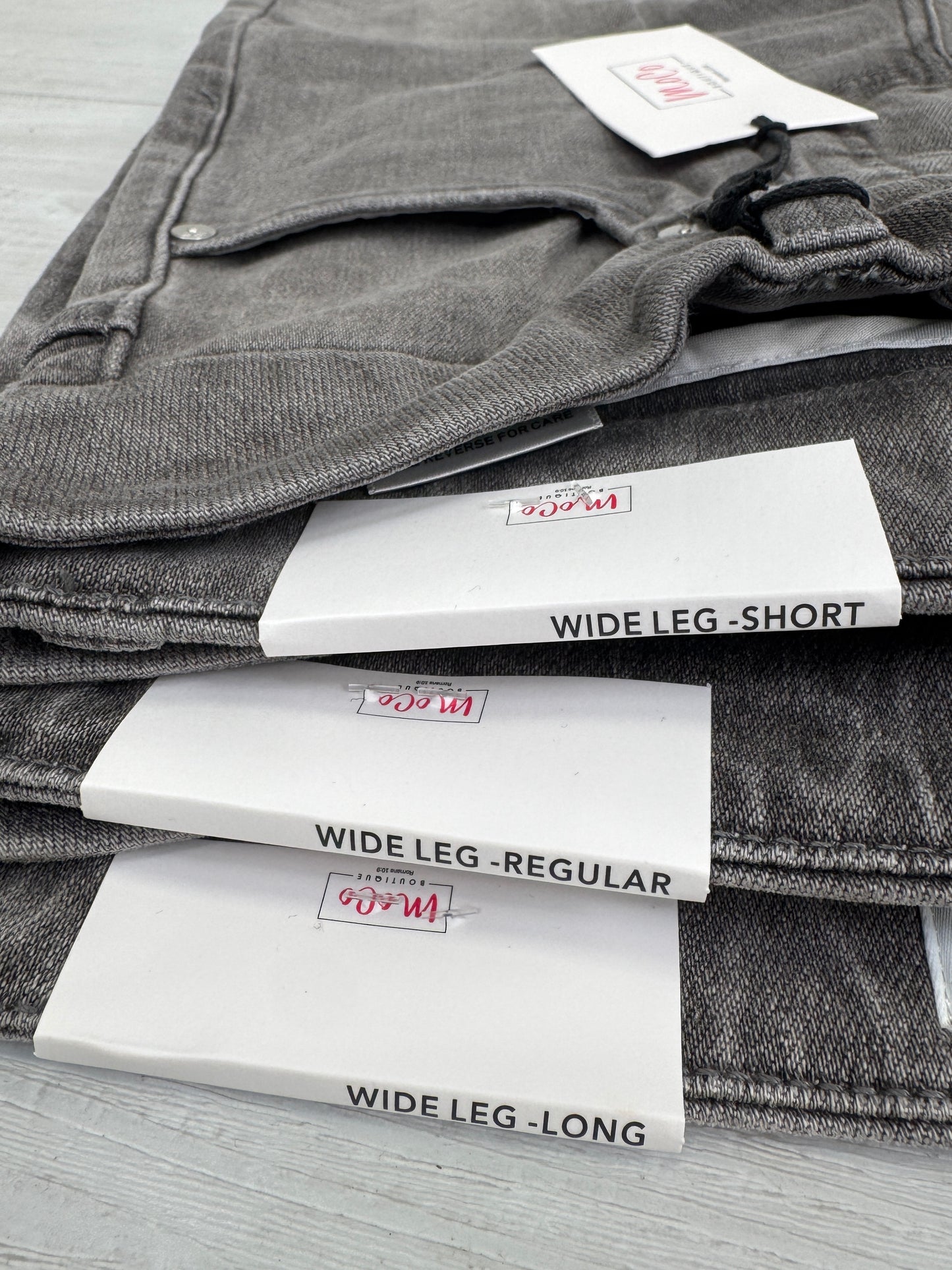 Into The Grey Tummy Control Wide Leg Jeans In Multiple Inseams