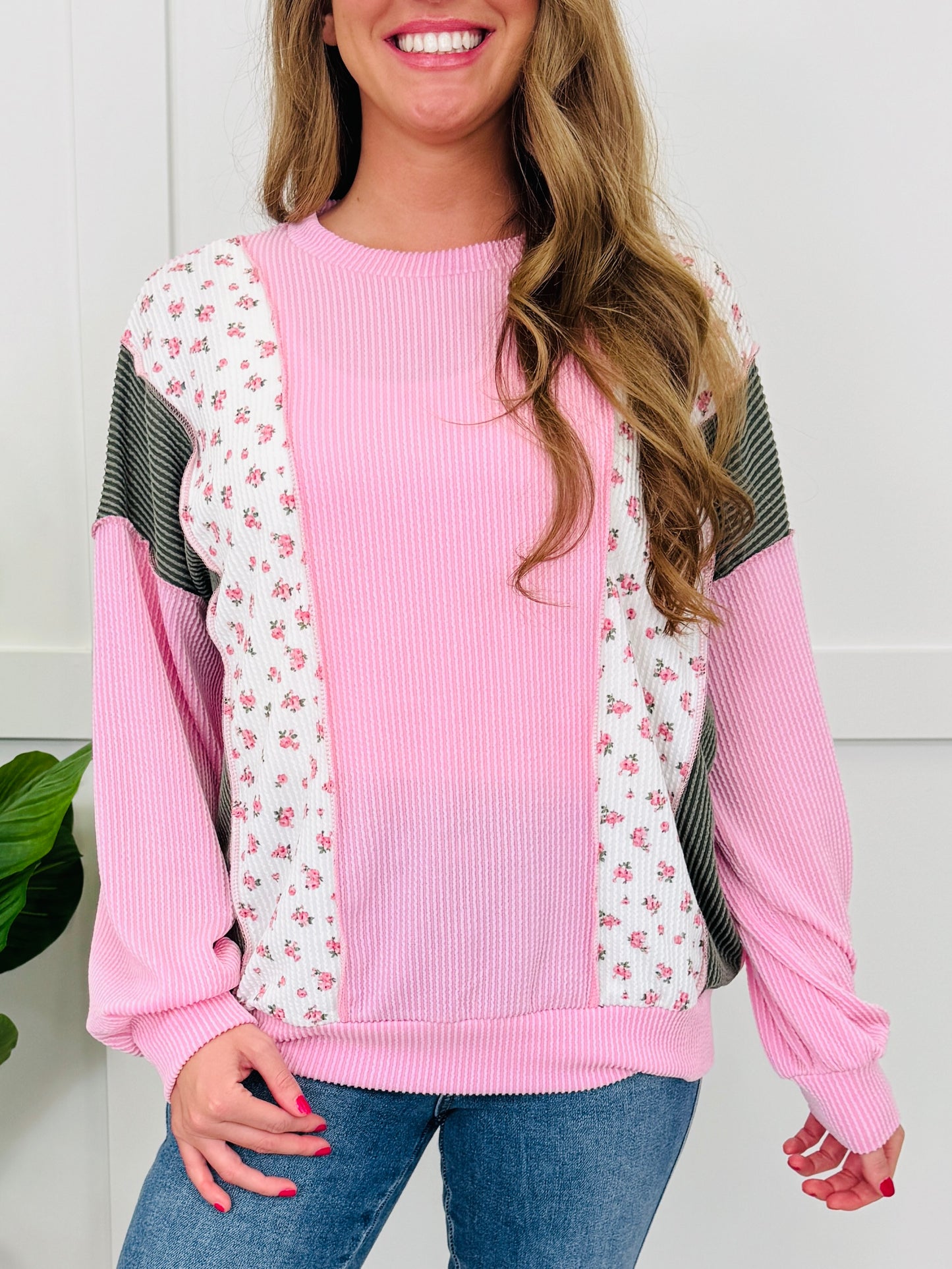 Pink Meadow Mosaic Sweater