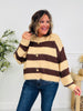 Soft Spot For Stripes Cardigan In Taupe