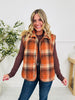 Pretty In Plaid Vest In Rust