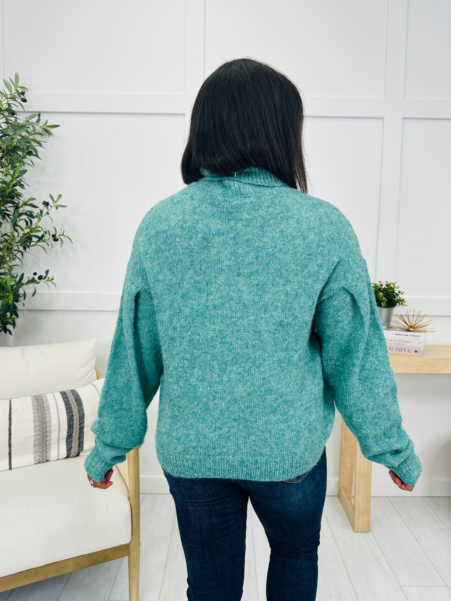 Hideaway Heart Sweater in Mermaid