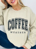 Coffee Weather Crewneck Sweatshirt in Taupe