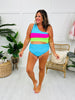 Mid Rise Swim Bottoms In Bright Blue