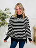 Stripe Up Your Alley Pullover In Black