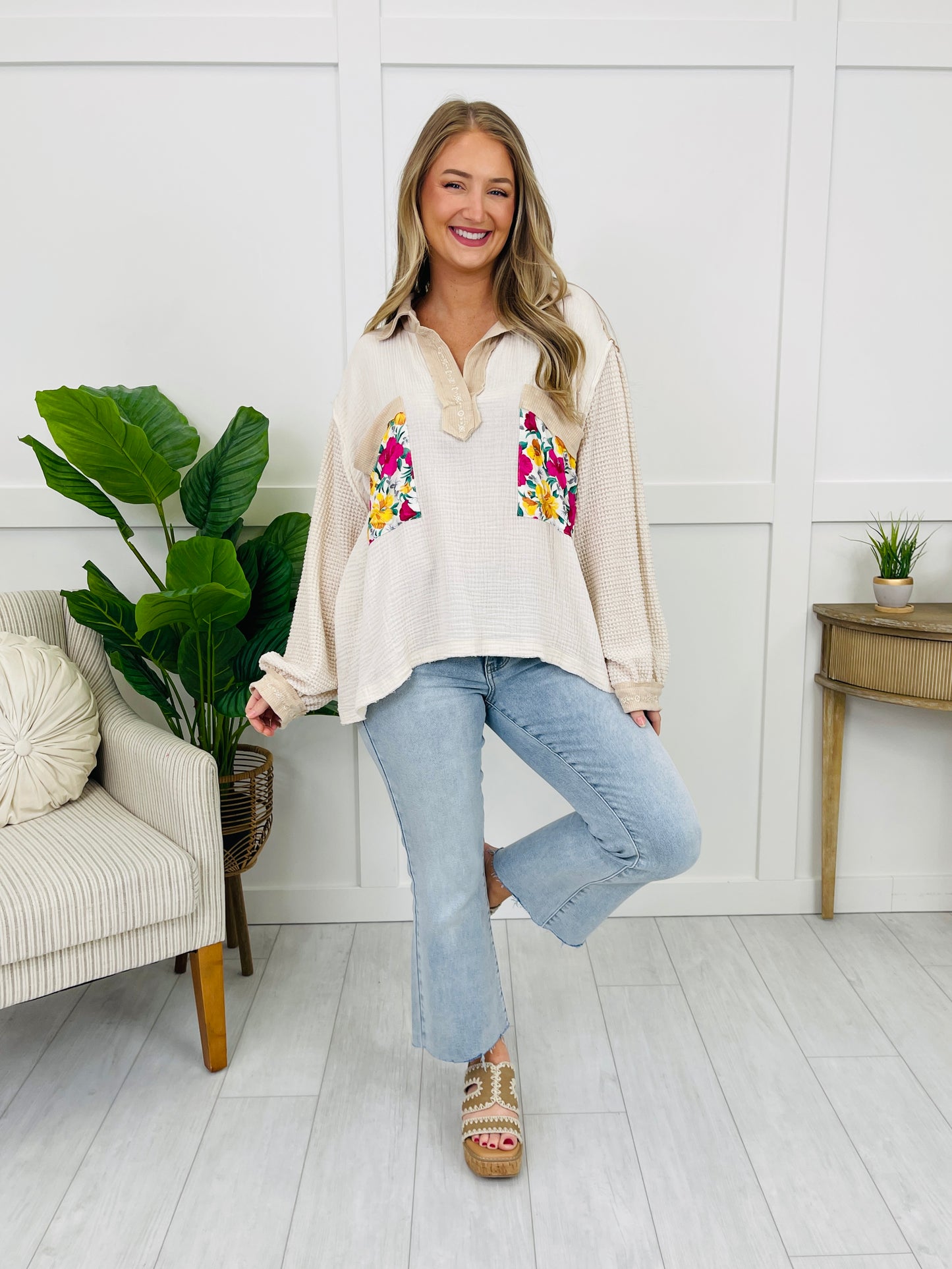 Flowered Serenity Top