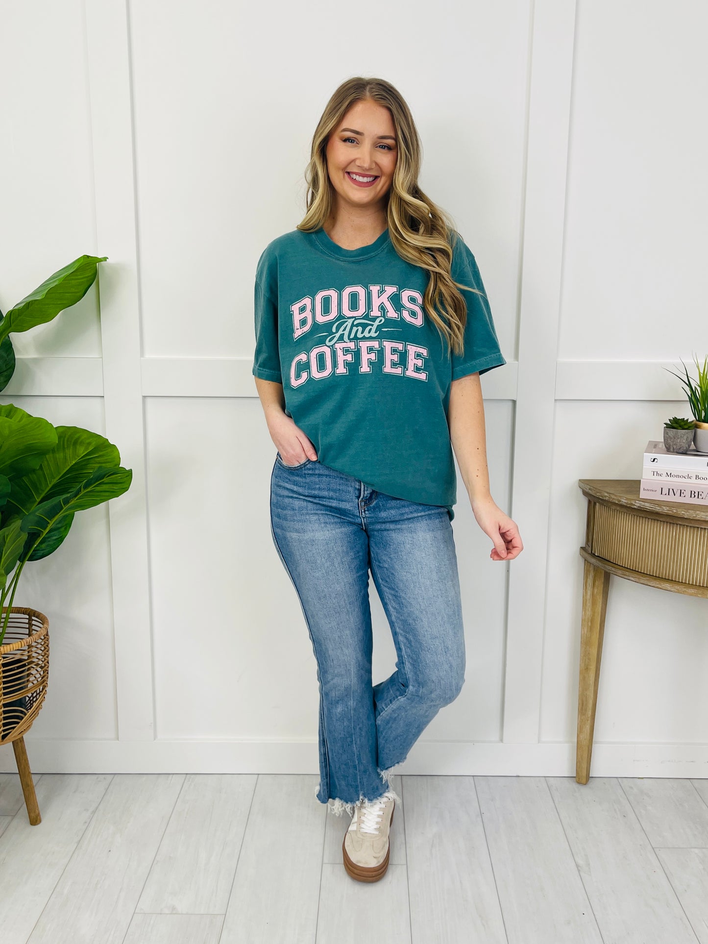Books And Coffee Graphic Tee