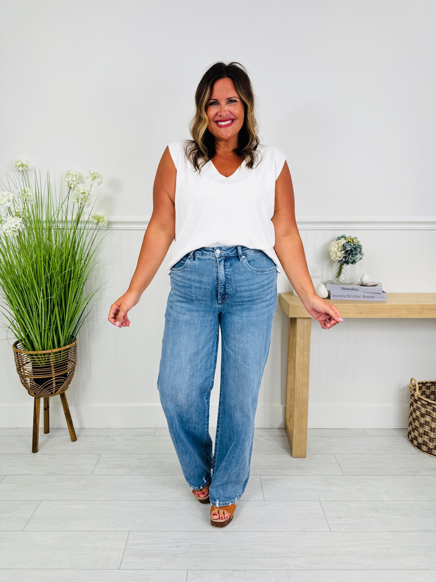 Triple Threat Wide Leg Tummy Control Jeans In Three Inseams