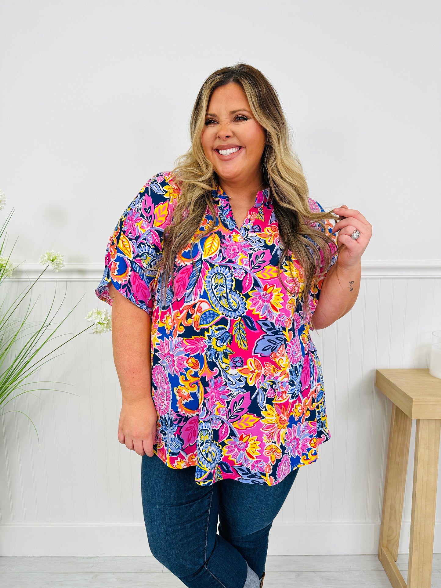 Radiate Sunshine Top in Siesta Key Print