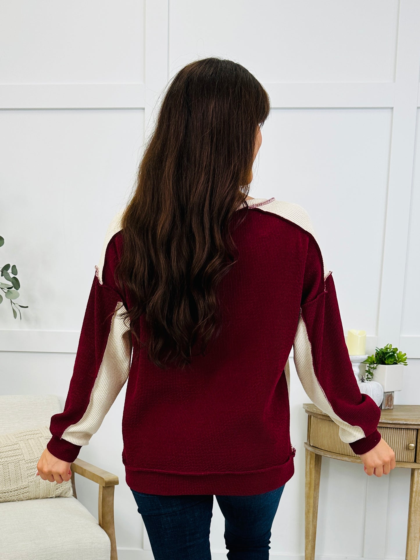 Café Cozy Sweatshirt In Burgundy