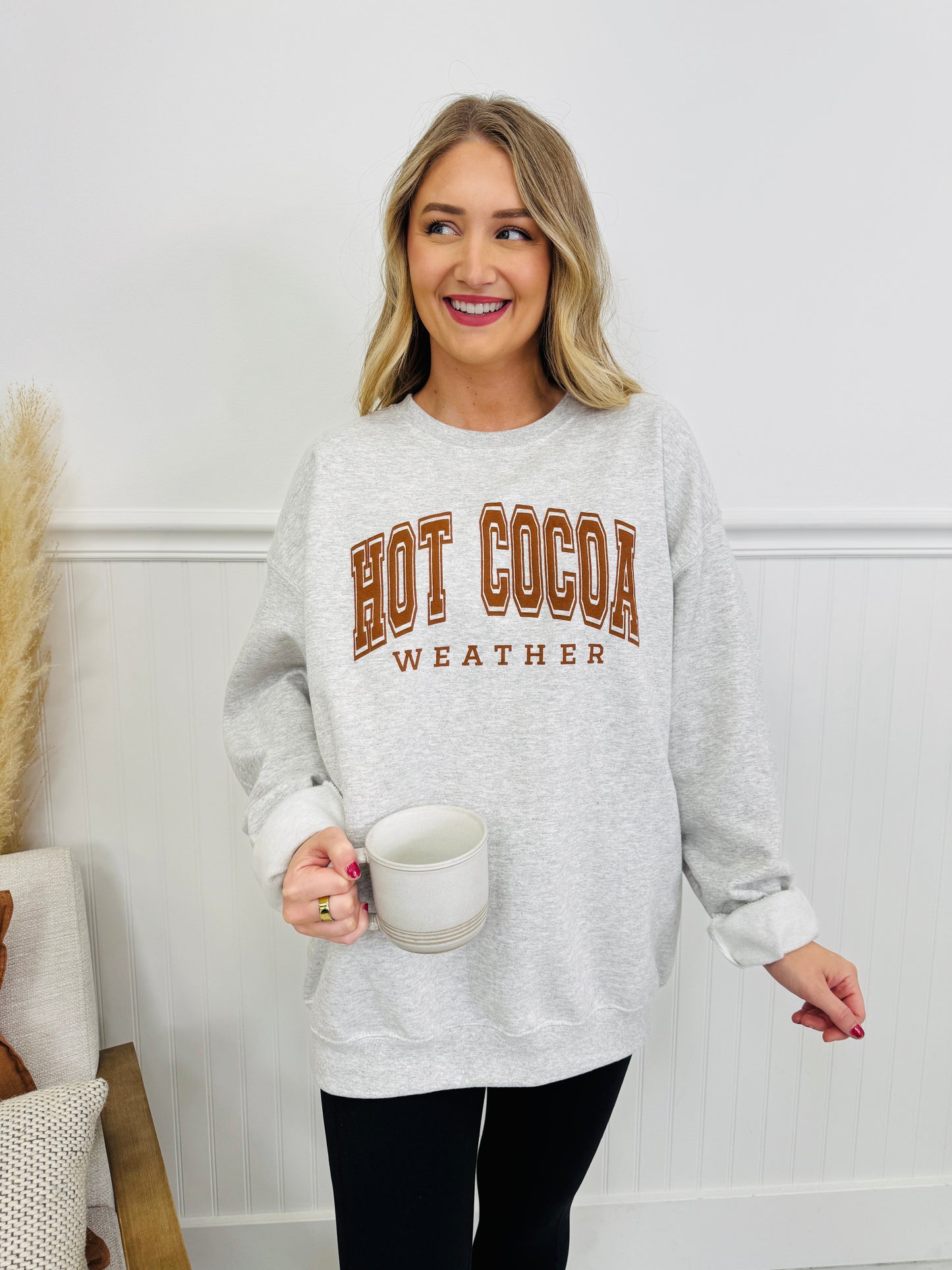 Hot Cocoa Weather Graphic Crewneck Sweatshirt