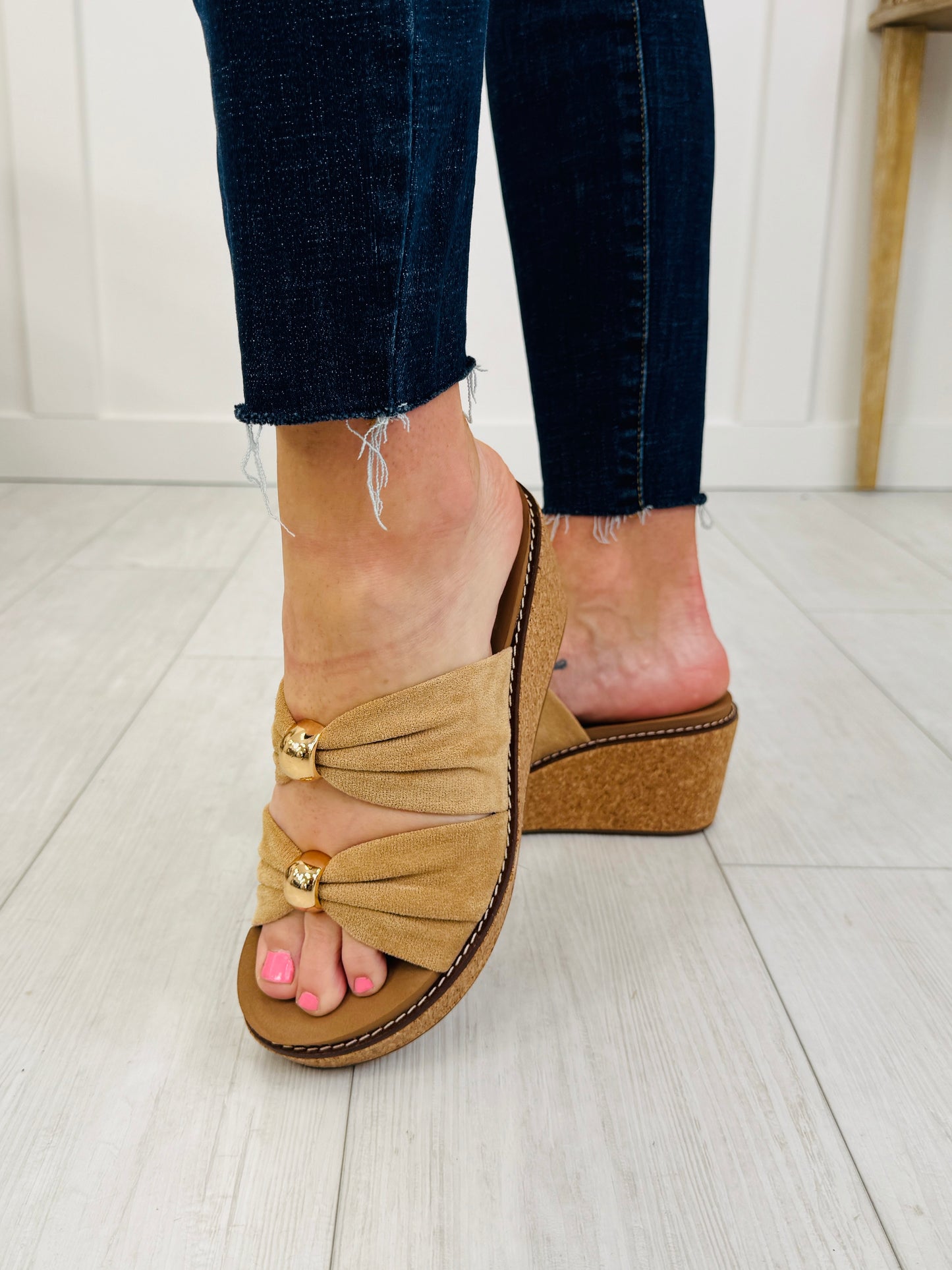 City Chic Wedges In Camel