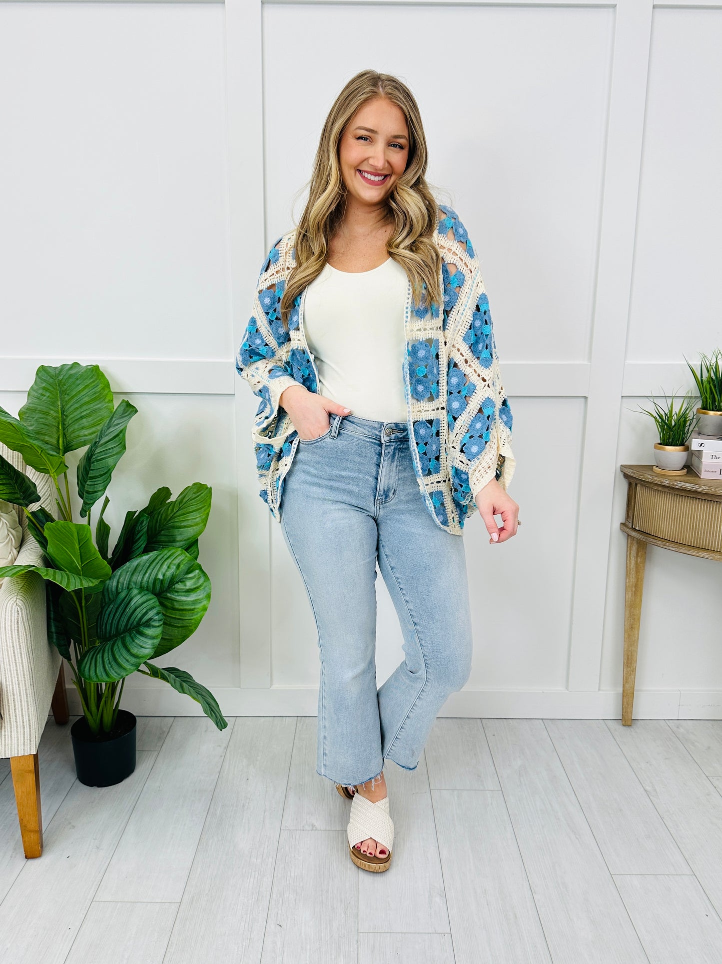 High Key Happy Cardigan In Blue