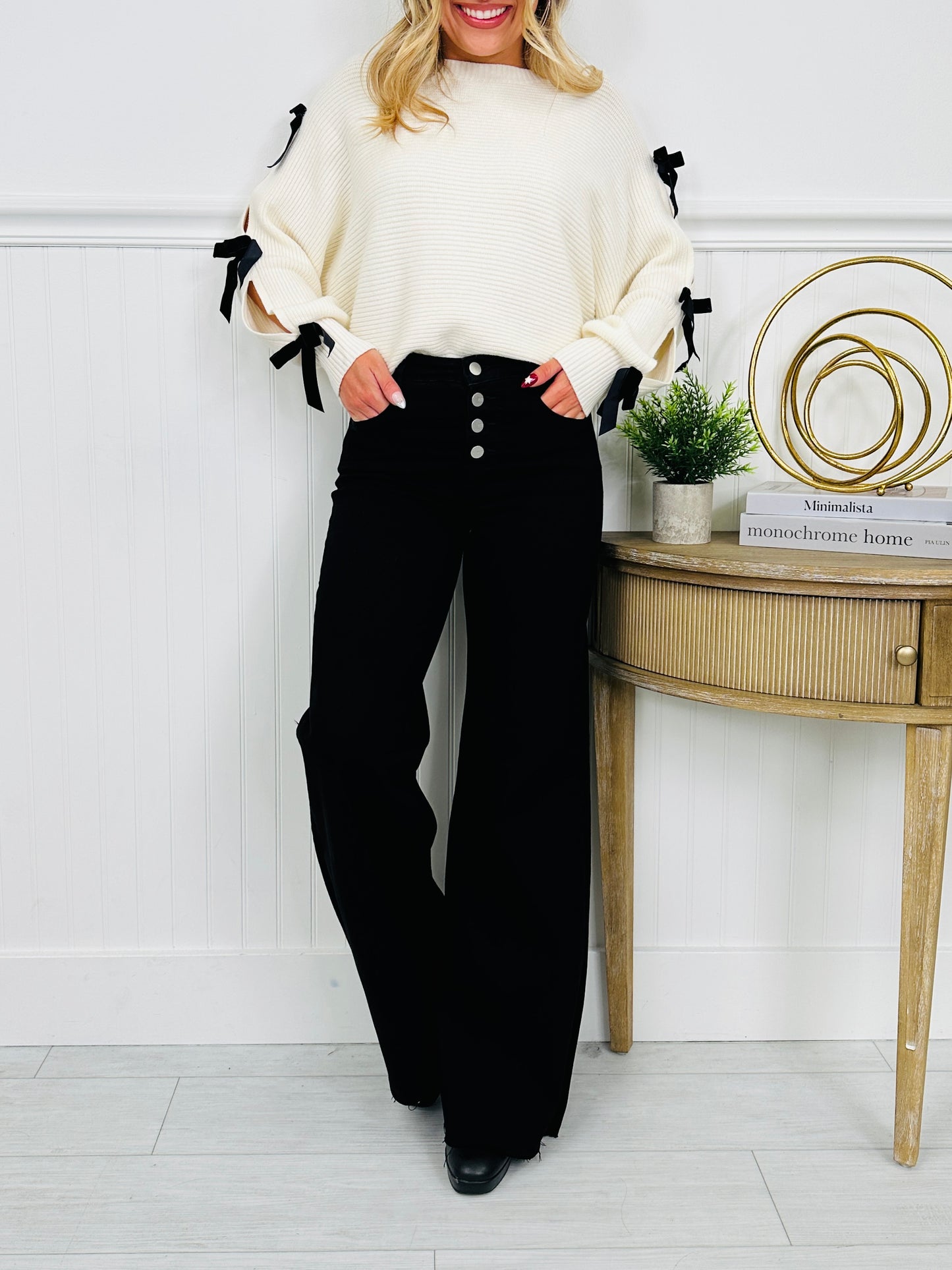 Bold Moves Tummy Control Black Wide Leg Jeans