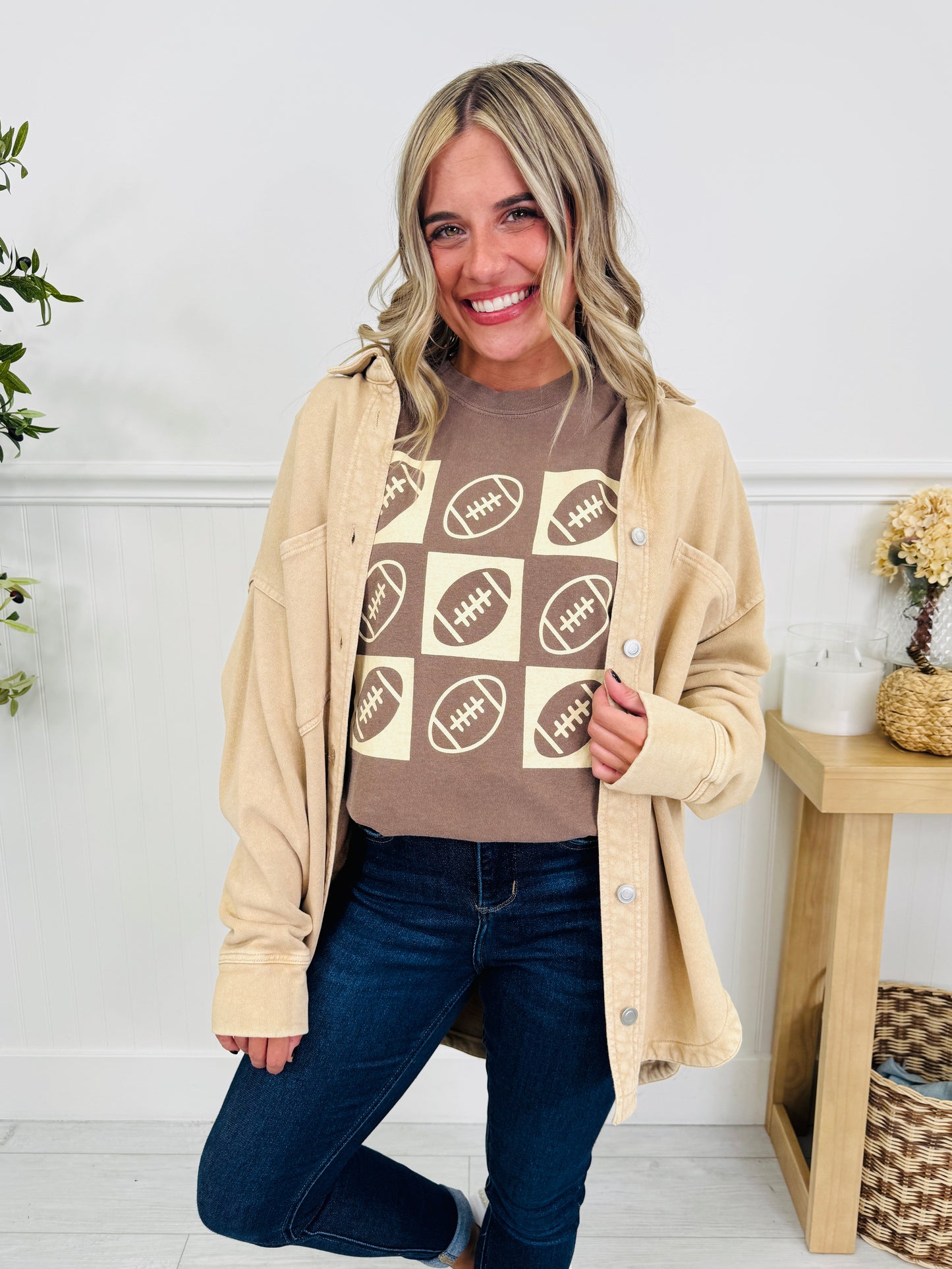 Retro Checkered Football Graphic Tee